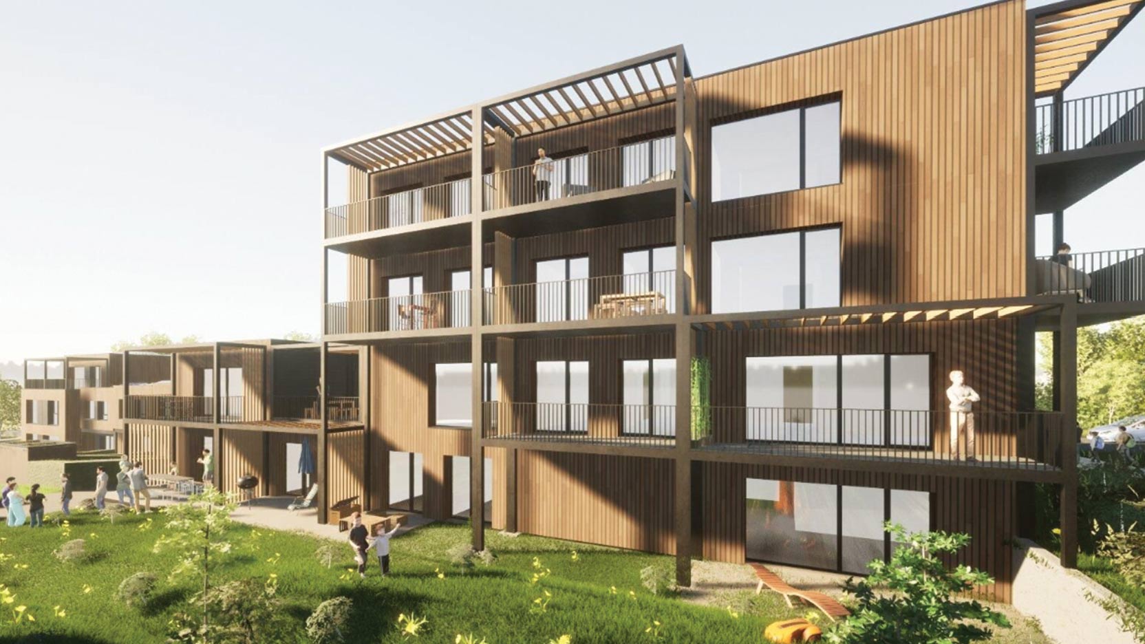 Modules bois Ossabois pour 42 logements à Wiltz, au Luxembourg