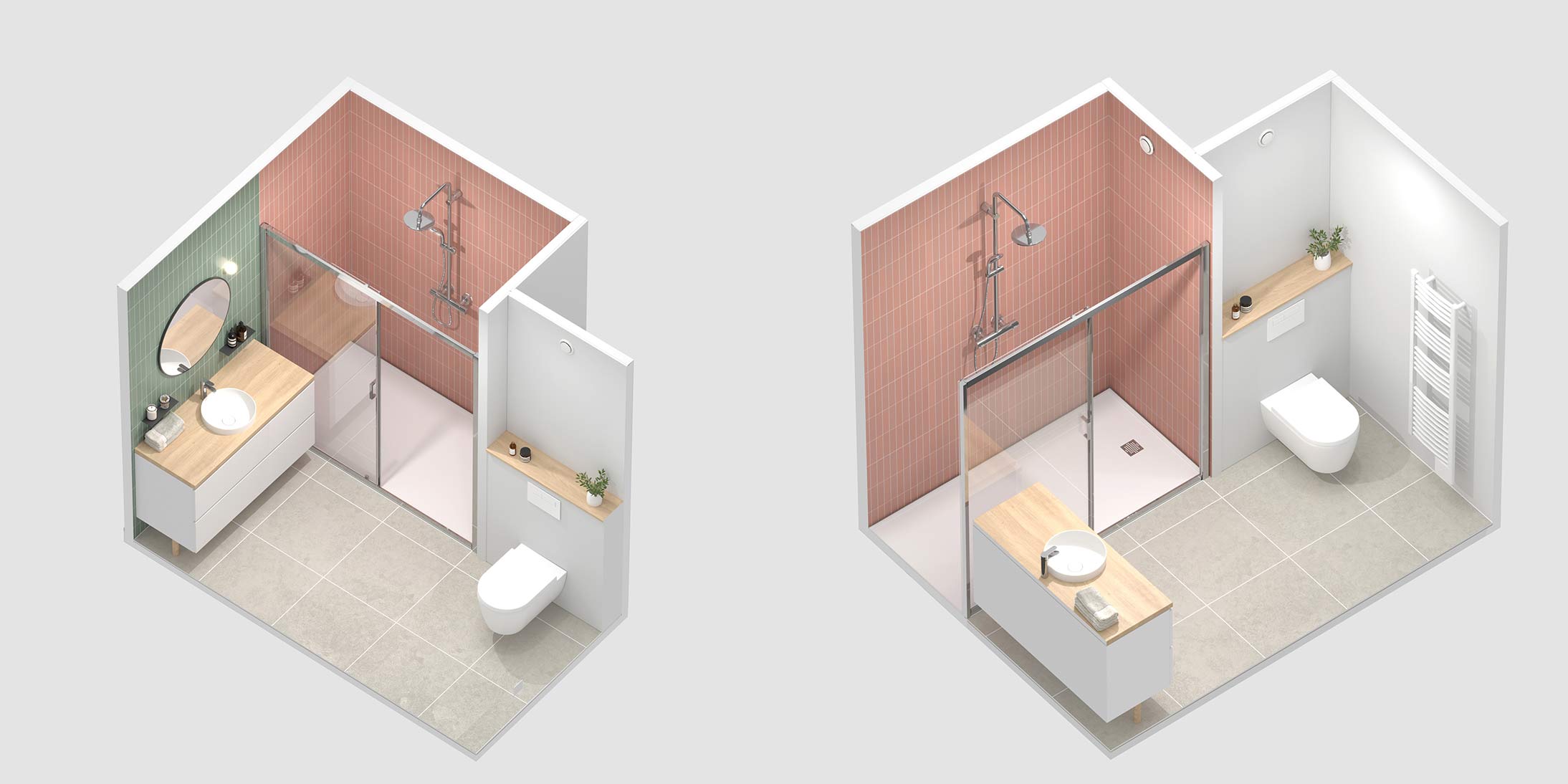 Personnalisation des salles de bains hors-site Sent O par Ossabois